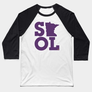 Block "State SKOL" - Stacked (Purple) Baseball T-Shirt